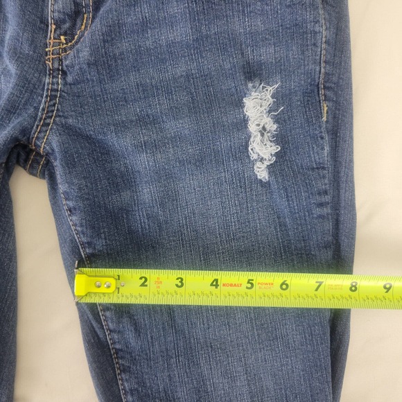 Ariya Juniors Jeans Size 5 Low Rise Womens Skinny Leg Distressed Blue Denim - Picture 6 of 10